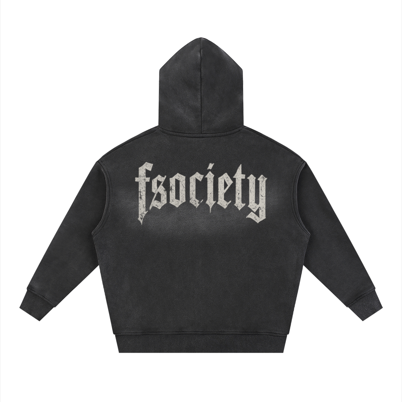 Sunfade Two-way Zipper Boxy Fleece Hoodie