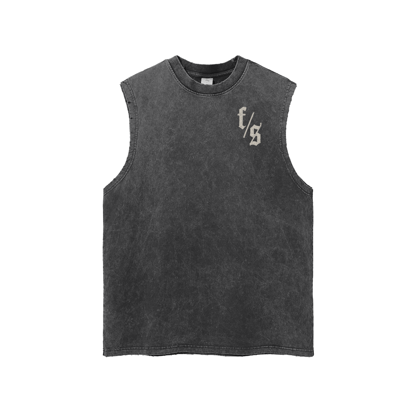 Snow Washed Frayed Hem Tank Top