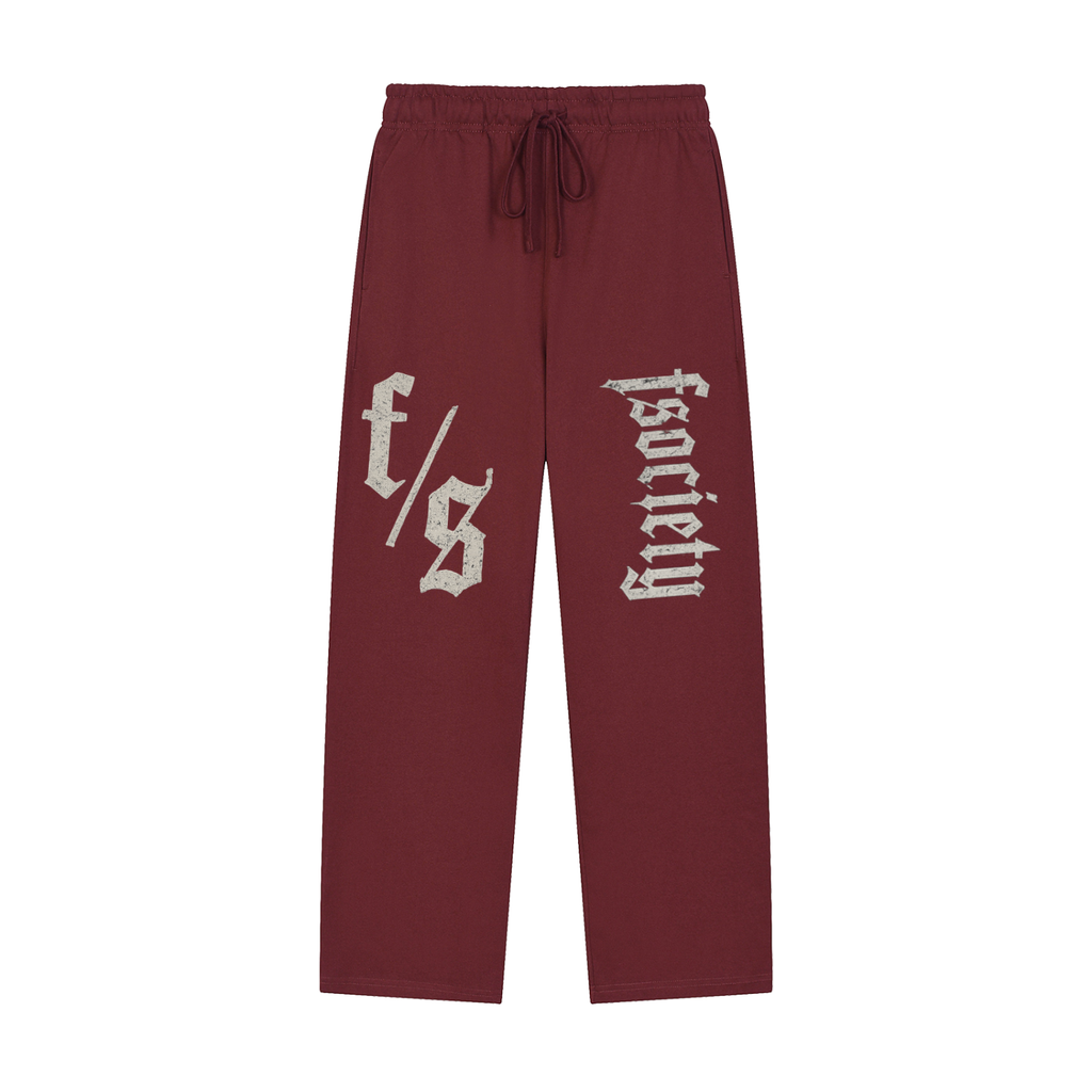 Solid Color Straight-Leg Sweatpants