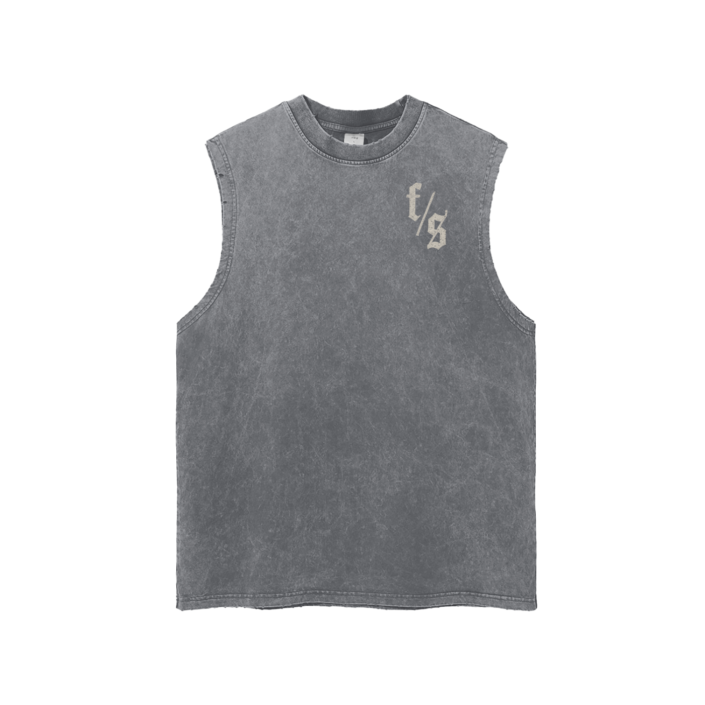 Snow Washed Frayed Hem Tank Top