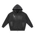 Sunfade Two-way Zipper Boxy Fleece Hoodie