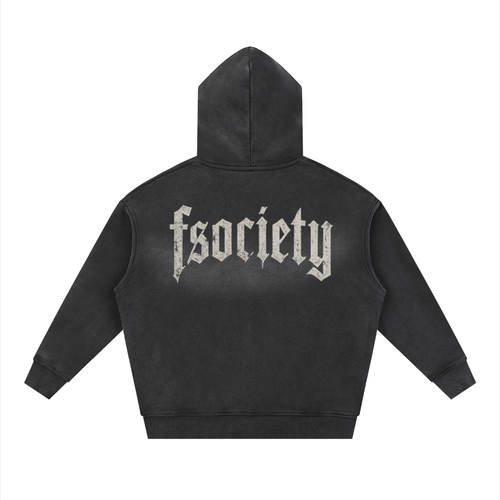 Sunfade Two-way Zipper Boxy Fleece Hoodie